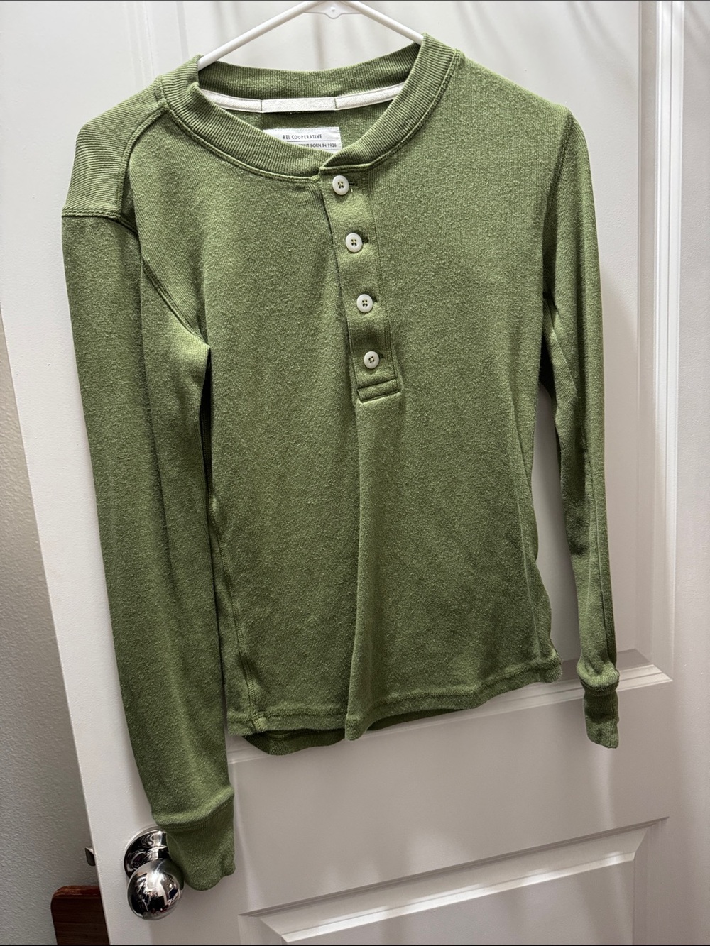 REI Olive Green Henley Thermal Top